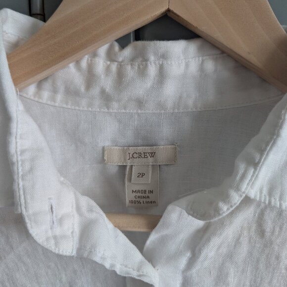 J. Crew | 100% linen white button down shirt - Picture 3 of 10